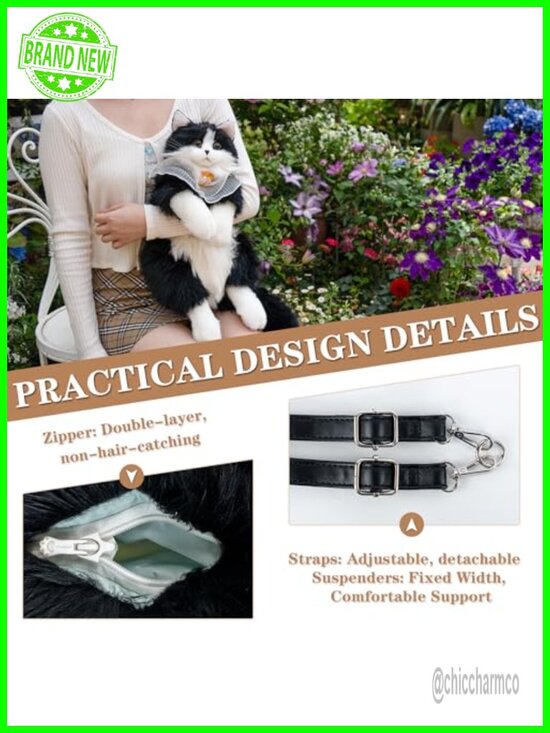 Realistic Stuffed Cat Backpack Handcrafted Plush Bag main image 5